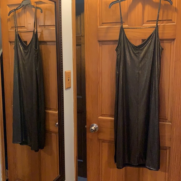 NWT just fab gold shimmer slip dress s XL - Picture 4 of 4